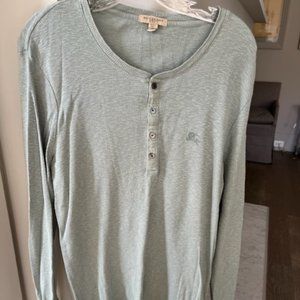 Burberry men's henley shirt aqua blue XL